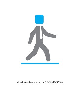 Running businessman related  icon on background for graphic and web design. Simple illustration. Internet concept symbol for website button or mobile app.