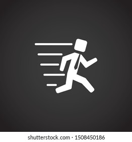 Running businessman related  icon on background for graphic and web design. Simple illustration. Internet concept symbol for website button or mobile app.