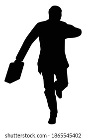 Laufender Geschäftsmann-Silhouette-Vektorgrafik auf Weiß