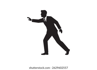 Running Businessman Silhouette Vector - Professional in Motion Silhouette