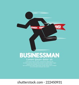 Running Businessman Symbol Vector Illustration