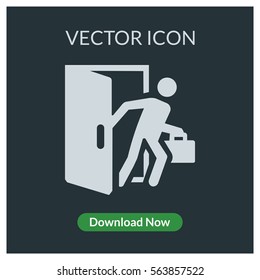 Running businessman vector icon