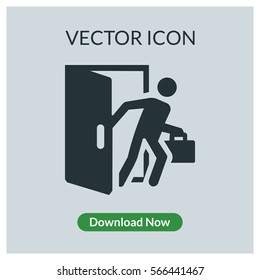 Running businessman vector icon