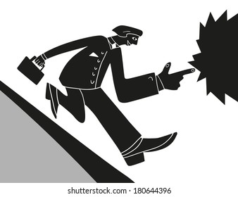 running businessman - vector illustration
