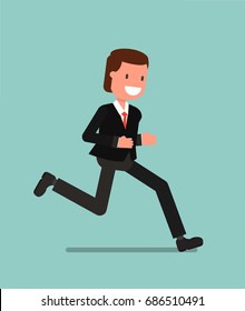 Running businessman. Vector illustration, a flat style design.
