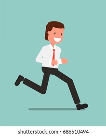 Running businessman. Vector illustration, a flat style design.