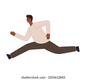 running businessman vector over white