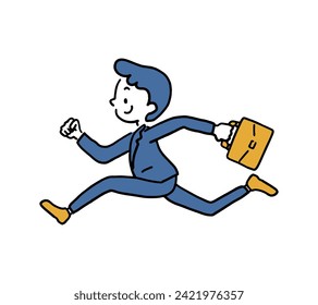 Running Businessman Vector Simple Illustration