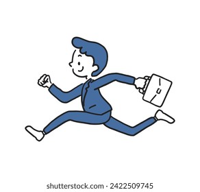 Running Businessman Vector 
Simple Illustration