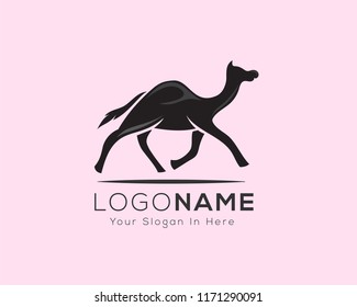 Running camel art logo