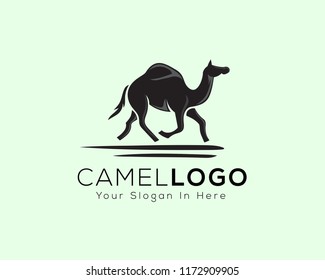 Running camel art logo