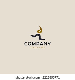 Running Candle Logo Design Template