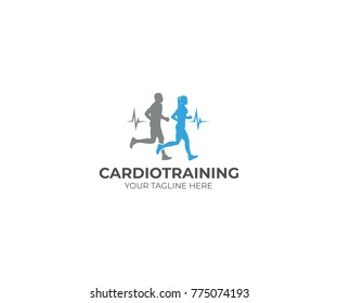 Ejecución de la plantilla de logotipo de Cardio Training. Diseño de vectores deportivos. Ilustración deportiva