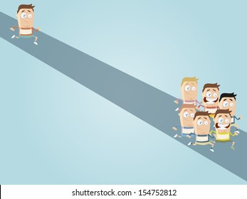running cartoon man