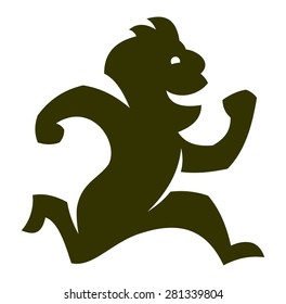 Running cartoon man (one colour).