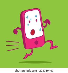 running cartoon mobile phone