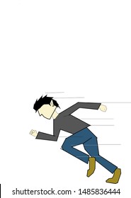 A running cartoon vector illustration