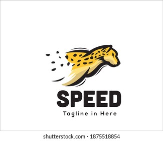 running cat, tiger, lion, jaguar, cheetah, panther move transformation logo design illustration