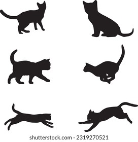 Running cat Vector silhouette easy to use