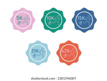 Running challenge badges. Run digital award icons. Vector - Powered by Shutterstock - Get 15% off with code: PIKWIZARD15