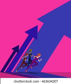 Running character design with graphic design background use for running event illustration and vector set