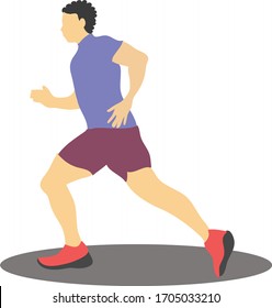 a running character flat design style