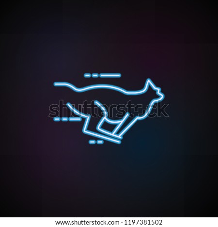 running cheetah icon in neon style. One of Speed collection icon can be used for UI, UX