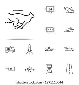 running cheetah icon. Speed icons universal set for web and mobile