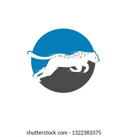 running cheetah logo icon vector