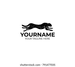 Running cheetah logo template. Animal vector design. Predator illustration