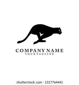 running cheetah mascot logo design