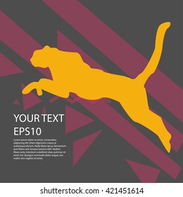 Running cheetah silhouette modern design background