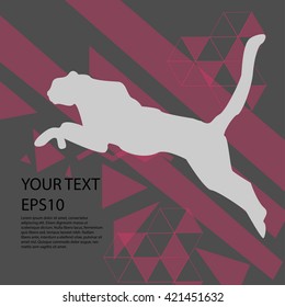 Running cheetah silhouette modern design background
