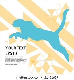 Running cheetah silhouette modern design background