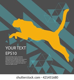 Running cheetah silhouette modern design background