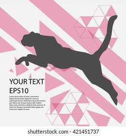 Running cheetah silhouette modern design background
