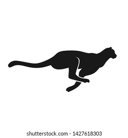 Running Cheetah silhouette monochrome color. 