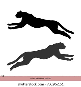 Running Cheetah Silhouette Vector Logo Template Illustration Design. Vector EPS 10.