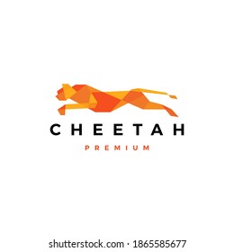 Running Cheetah Tech Geometric Logo Vector Icon Illustration