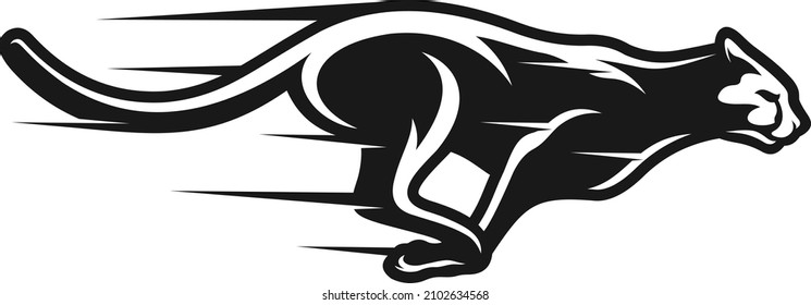 RUNNING CHEETAH VECTOR GRAPHIC ILLUSTRATION
