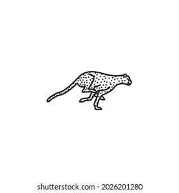 Running Cheetah vector line icon for Cheetah Day on December 4