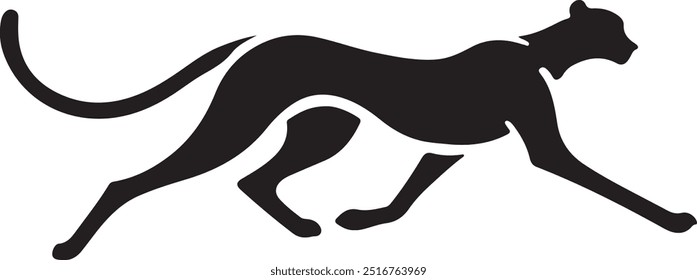 Running Cheetah Vector Silhouette Illustration ,Cheetah Vector Silhouette , Cheetah Illustration , Cheetah art