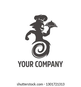 Running chef logo concept