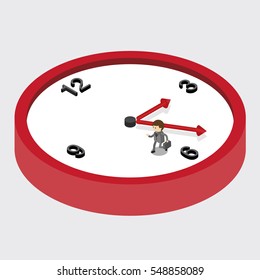 Running the clock handles business concept