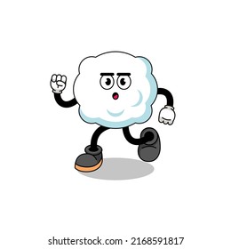 laufende Cloud-Maskottgrafik, Zeichendesign