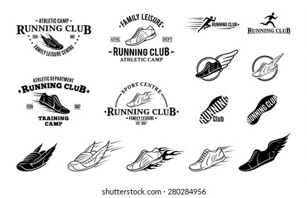 Running Club Logo, Labels, Icons And Design Elements