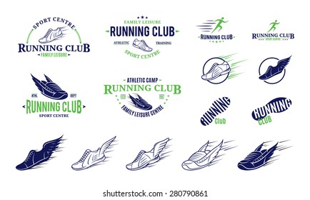 Running Club Logo, Labels, Icons And Design Element