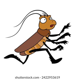 Running cockroach icon cartoon vector. Creepy biology. Vermin infestation