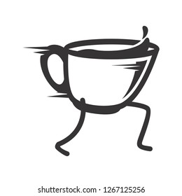 running coffee logo