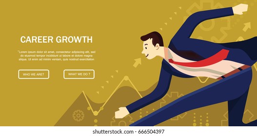 Running concept business vector with green background